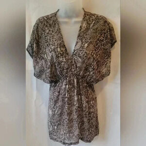 Marina Luna, snakeskin print, sheer top, size medium